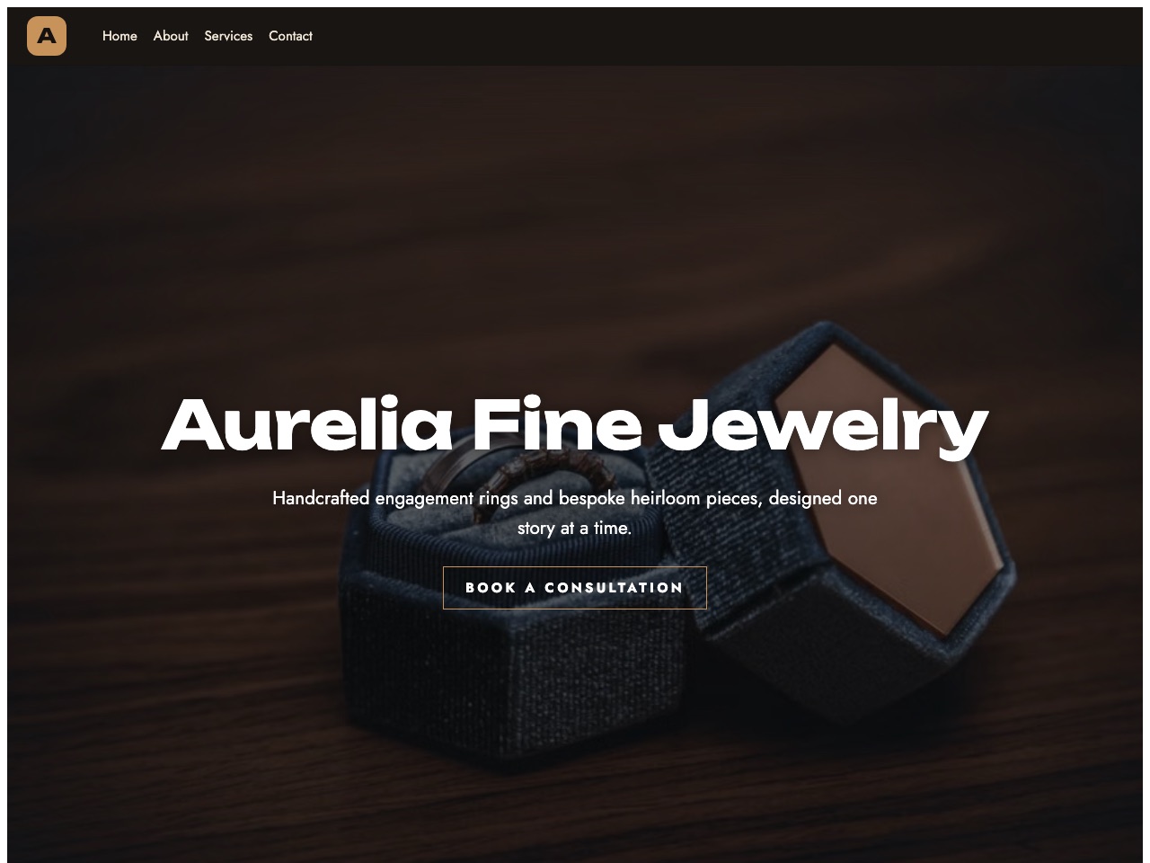 Aurelia Fine Jewelry — a real site built by the AI